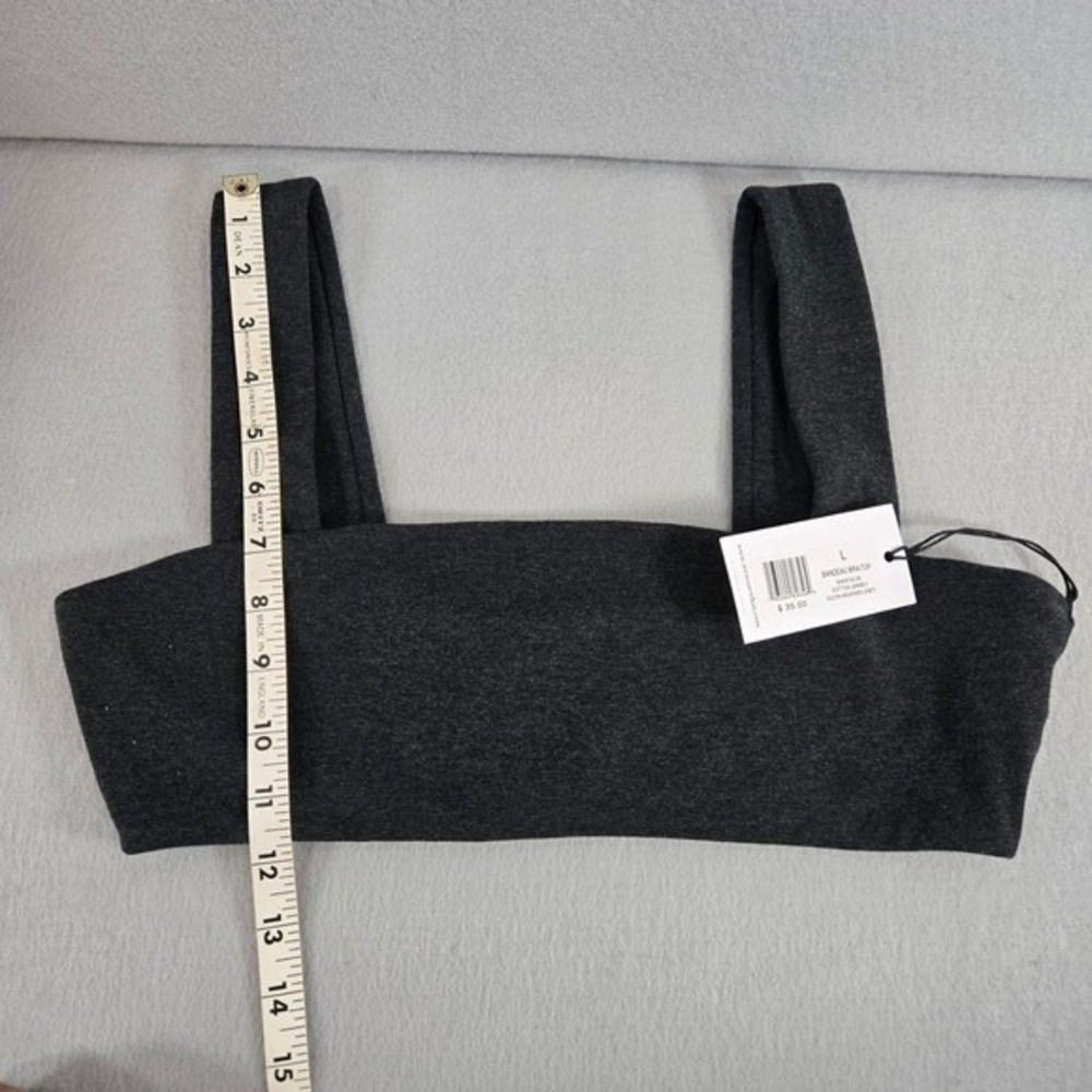 Weworewhat Bandeau Bralette Top Cotton Jersey Dark Heather Grey Size L - Picture 8 of 8